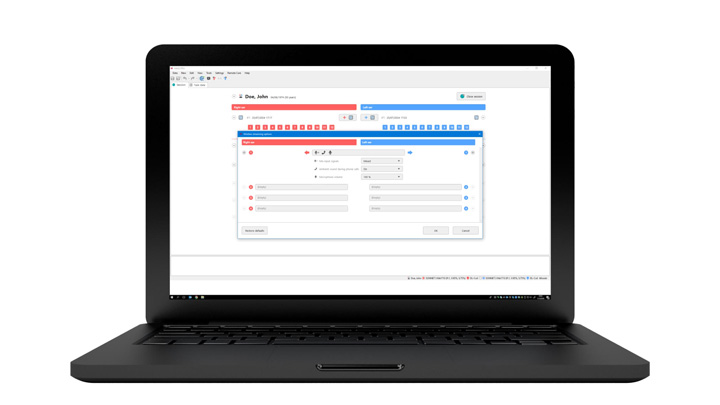 Enhanced Features A laptop displays the screen for the SONNET 3 wireless streaming options in MAESTRO 11, which allows clinicians to customize streaming settings for SONNET 3 and SONNET 3 EAS users.