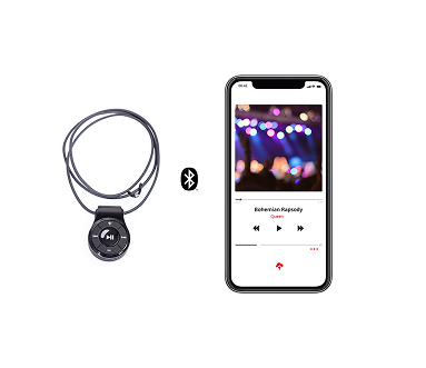 Neckloop and a phone to stream music.