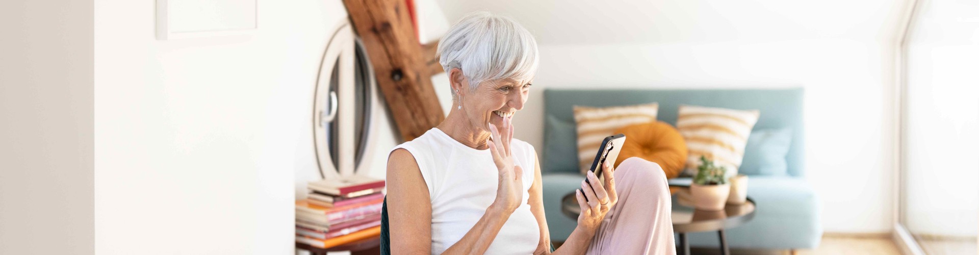 AudioKey 3 - Locate Your Lost Processor Grandmother videochatting with her grandchildren while streaming the sound from the call directly to her SONNET 3s