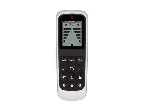 FineTuner Echo remote control with buttons to change settings
