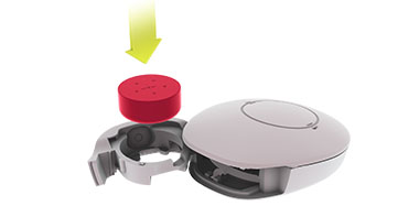 SAMBA 2 - place new battery in battery compartment SAMBA 2 - place new battery in battery compartment