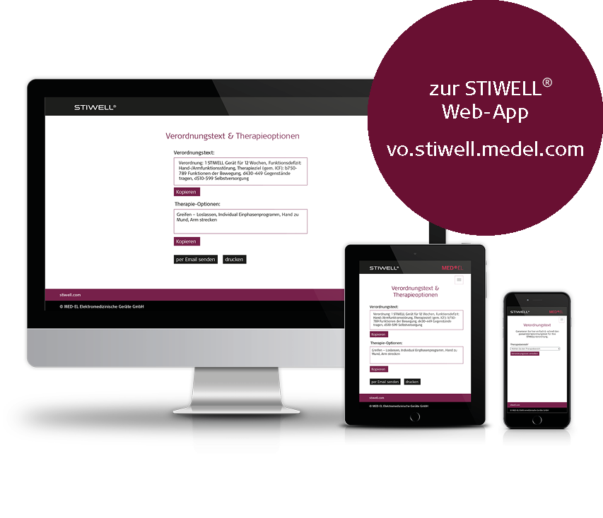 STIWELL® Neurorehabilitation |Web-App | Verordnungstext generieren